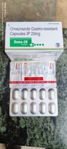Osma-20 Capsules (Omeprazole Gastro-Resistant Capsules IP 20 mg) – 10×10 Capsules